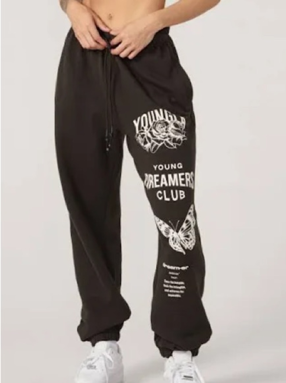 YoungLA Dreamers Joggers - Dark Grey with Cream Lettering